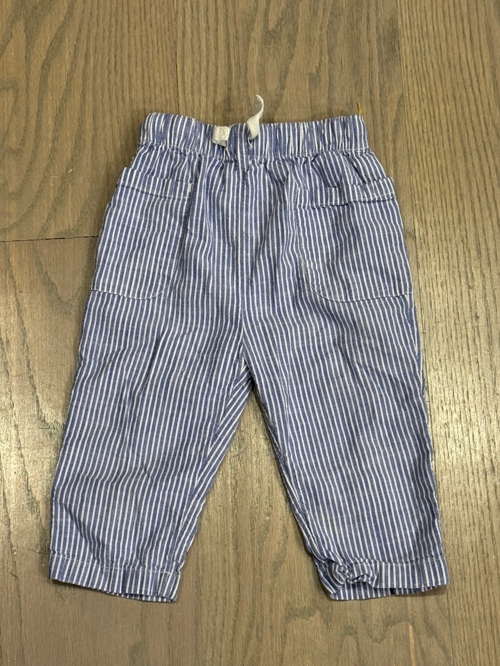 Hanna Andersson Blue and White Striped Pull-On Pants
